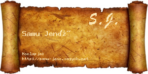 Samu Jenő névjegykártya